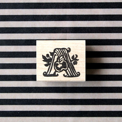 ゆめはんこ ラバースタンプ アルファベットシリーズ 「A」 Apple(りんご) 縦19mm×横23.5mm (0048A-2630)のサムネイル