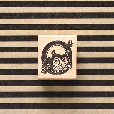 ゆめはんこ ラバースタンプ アルファベットシリーズ 「O」OWL 縦23.2mm×横22mm (0065A-3026)
