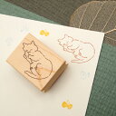 和田真由子 ラバースタンプ だっこねこ 縦23.6mm×横34.9mm (0215B-3040)