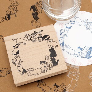 和田真由子 ラバースタンプ ねこりんぐ 縦65.9mm×横66.1mm (0232L-7373)