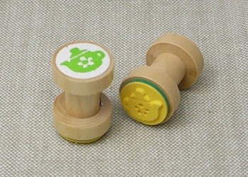 糸巻きはんこ／ティーポット（花） I1-37