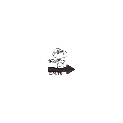 こどものかお Snoopy スヌーピーミニスタンプ浸透印　矢印／ブラック（E2204-028）