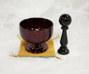【モダン仏具】 高台リン【遊亀】 ワインレッド スタンド撥セット 2.3寸 (おりん)(おリン)(りん)(リン)