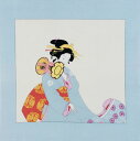 風呂敷 ふろしき レーヨン ちりめん 68cm 二幅 浮世絵 鼓美人 スーベニア 記念品 海外 土産 風呂敷専門店 唐草屋 宮井 定番 老舗 贈答 ギフト 進物...