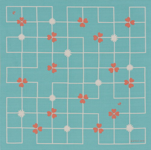 風呂敷 ふろしき 綿 50cm チーフ コトイマ ツメクサ(水色) お弁当 ペットボトル ティッシュ ...