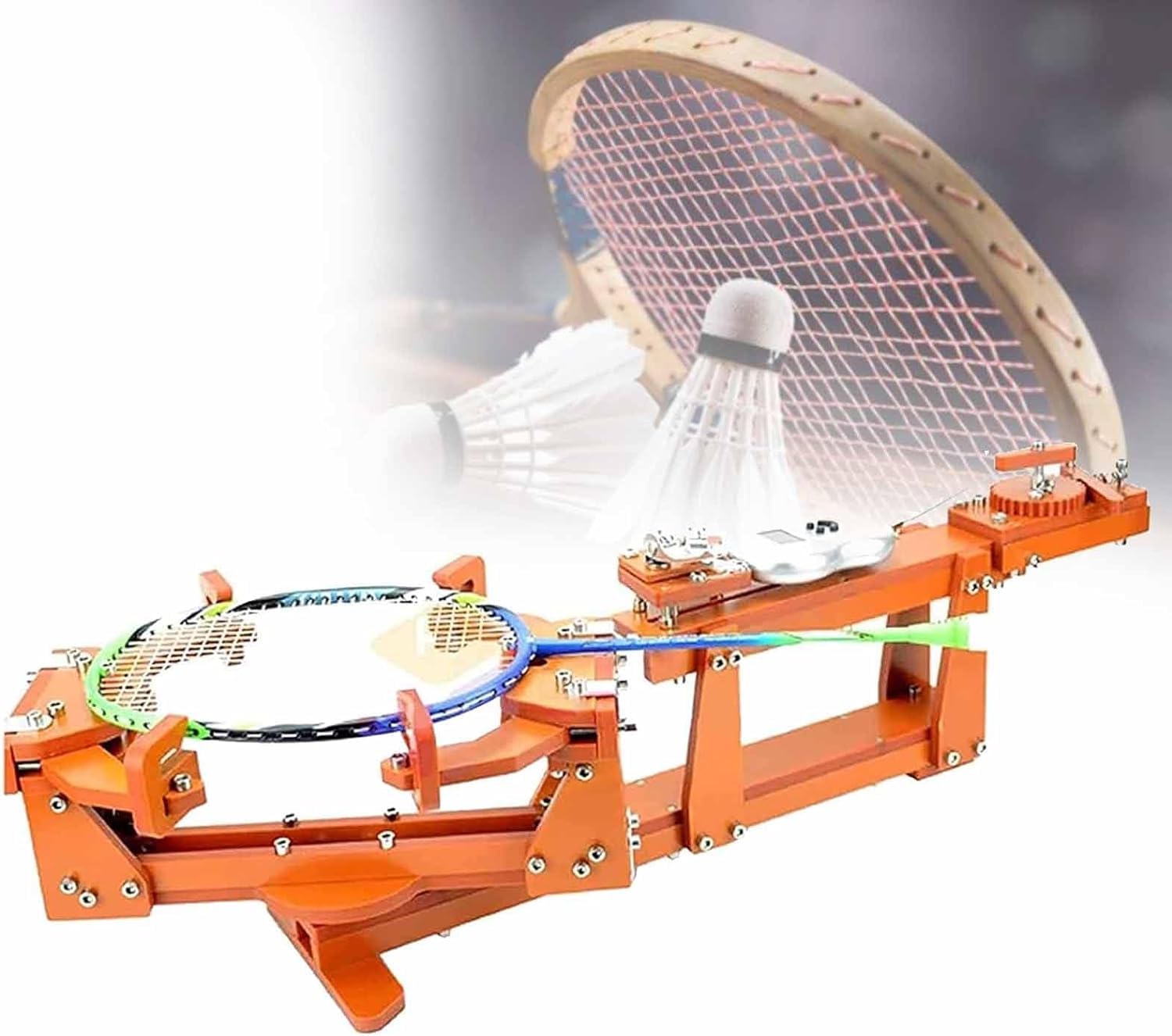 乐天商城 - ストリングマシン/テニスラケットストリングマシン、360°バドミントン回転デスクトップストリングマシン、ツールとアクセサリー付きバドミントンラケットストリンガー、スカッシュ、テニス、またはバドミントンラケット用