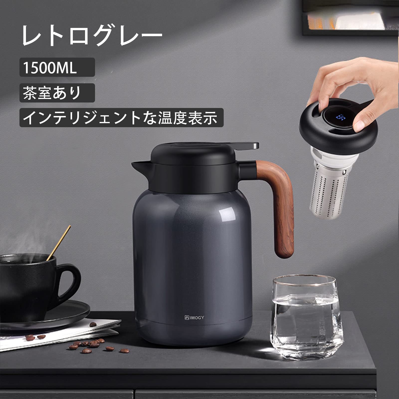 樂天商城 - 【店舗の人気商品!】ステンレス鋼 316 魔法瓶 6 層バリア設計 ファッションとハイエンド 24 時間の真空断熱 家庭 オフィス ピクニッ その他のエリアに適しており コーヒー 紅茶、水を飲むことができます 大容量 (1L、1.5L、2L)