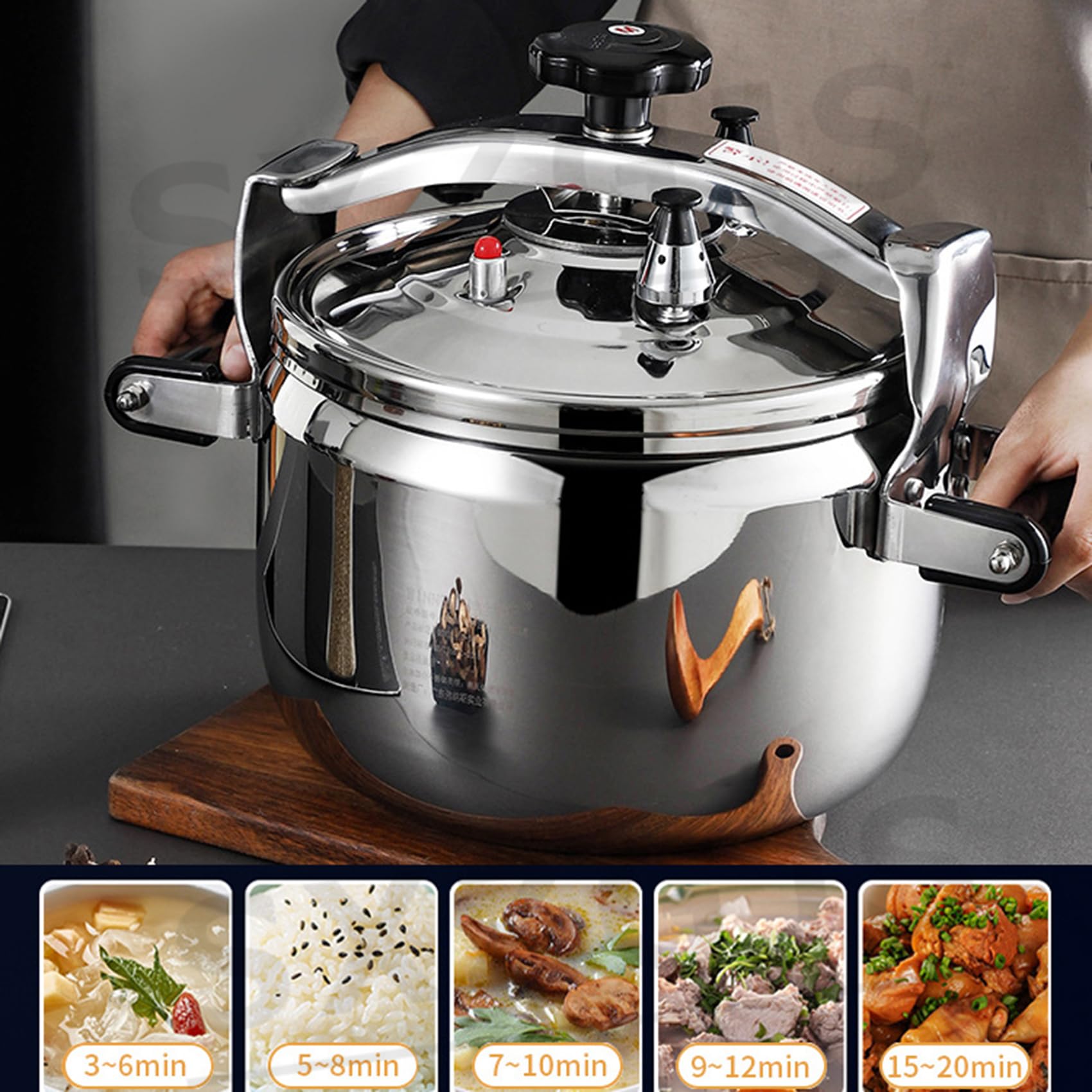 乐天商城 - 【ポイント3倍!1月限定!店舗の人気商品!】圧力鍋 業務用 大容量 8L-50L ステンレス鋼圧力鍋 スープ鍋 高圧 防爆 気密性が高く ホテルの万能 安全ロック機能 大型圧力鍋 家庭用調理器具 ih対応 ル熱源対応 ステンレス鋼 3層複合底 両手鍋 操作が簡単