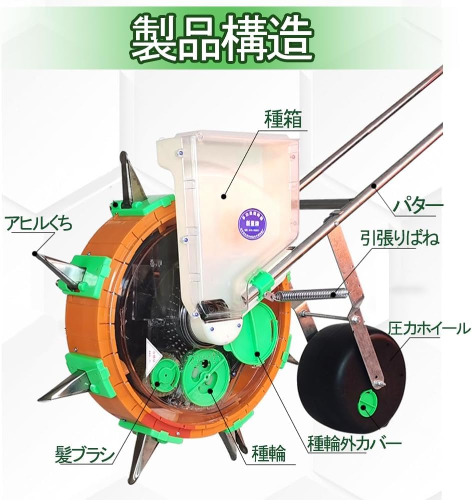 【店舗の人気商品!】種まき機 手動種まき機 野菜播種機 手動プッシュ 2-in-1 多機...