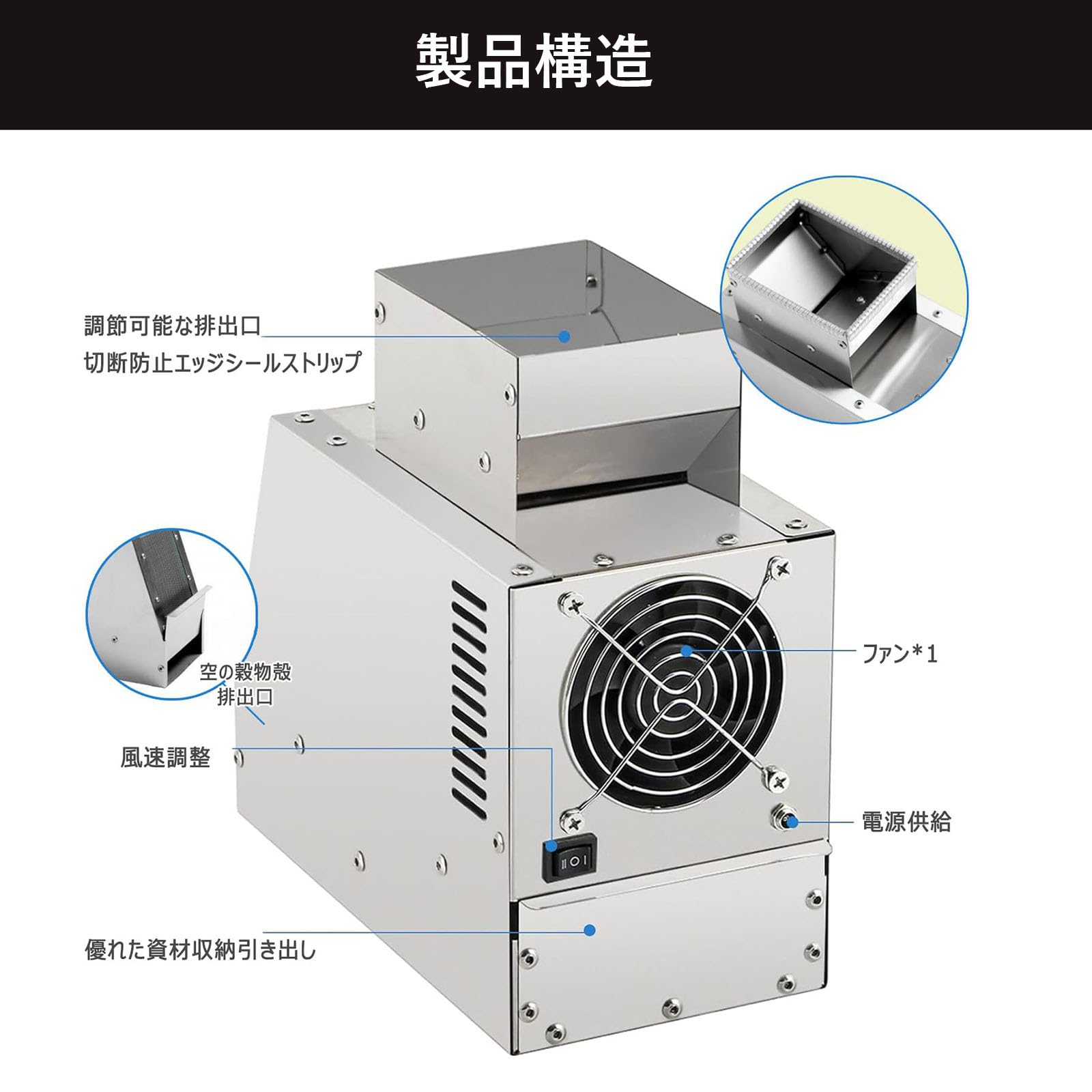 【ポイント3倍!1月限定!店舗の人気商品!】110V ミニ唐箕 唐箕 穀物選別機 秕対策 ...