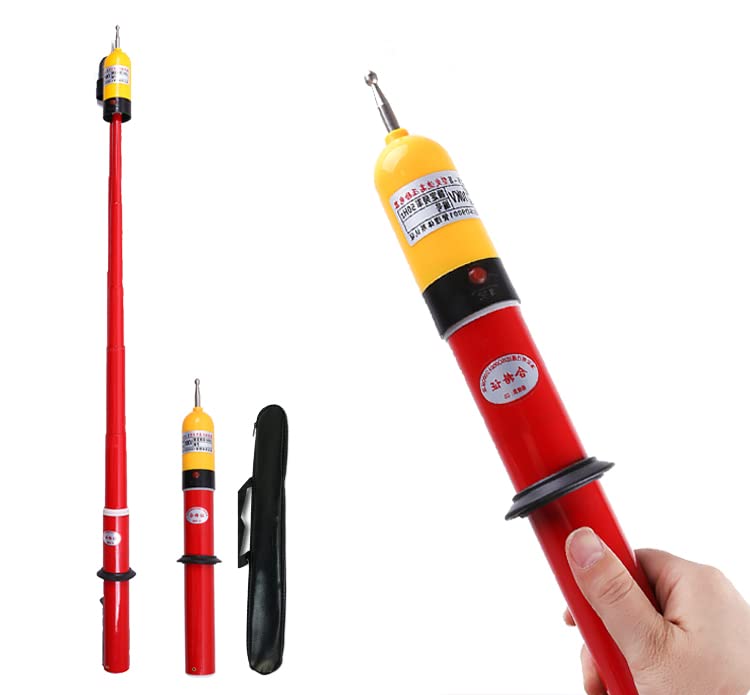 乐天商城 - 高圧検電器 伸縮式 検電器 音響発光式検電器 高低圧 交流専用 電圧検出器 0.4KV-500KV 検電テスター 誘導線断線検知器 ブザー チェック機能・音と光 アラーム機能付き 電工 電気工事 収納 110V