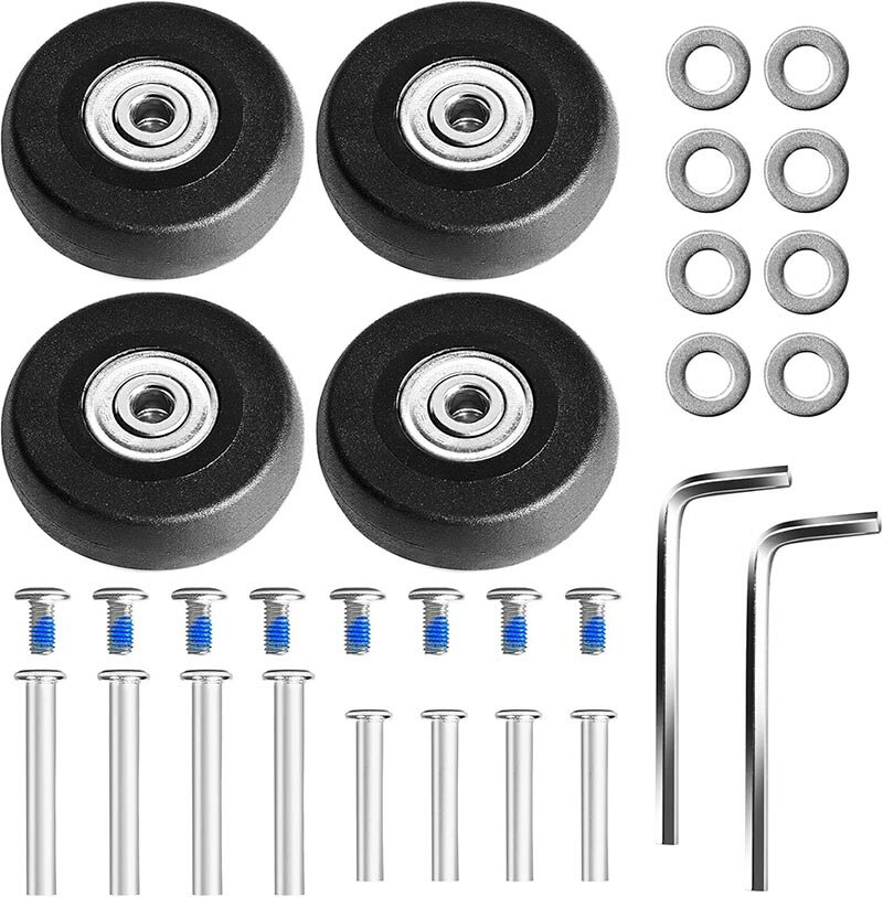 スーツケース キャスター 交換 4個セット (直径50mm 幅18mm) 静音シリーズ キャリーケース キャスター ..