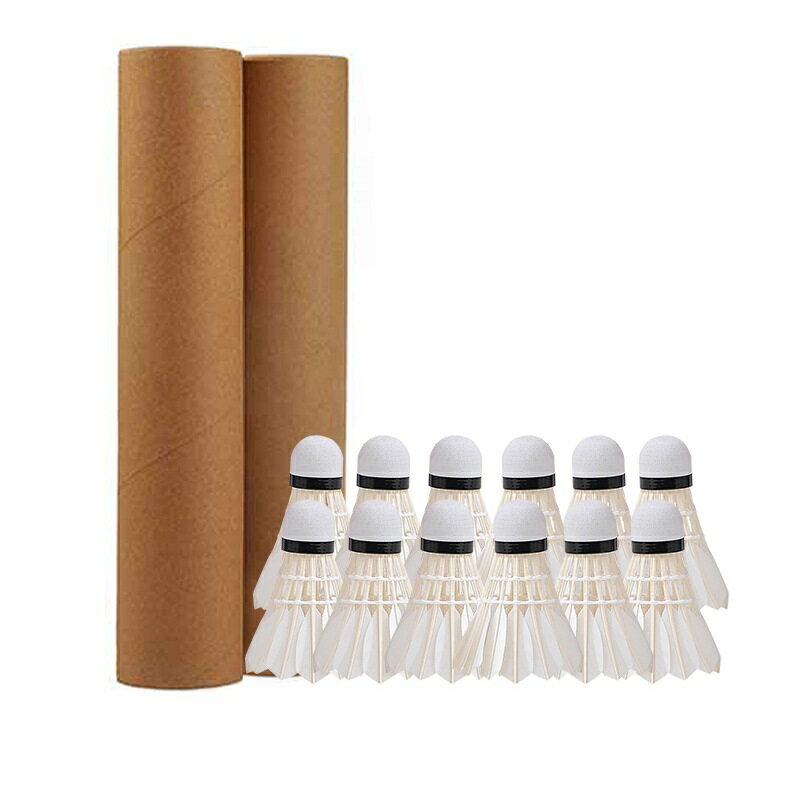 バドミントン 12個 羽根安定した丈夫なスポーツトレーニングのバドミントンボール 屋内 屋外 ゲーム用 ホワイト