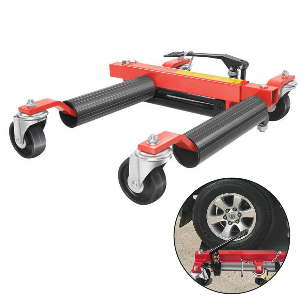 カードーリー ホイールドーリー タイヤリフター ホイールジャッキ タイヤドーリー 鉄素材 ペダルで昇降..