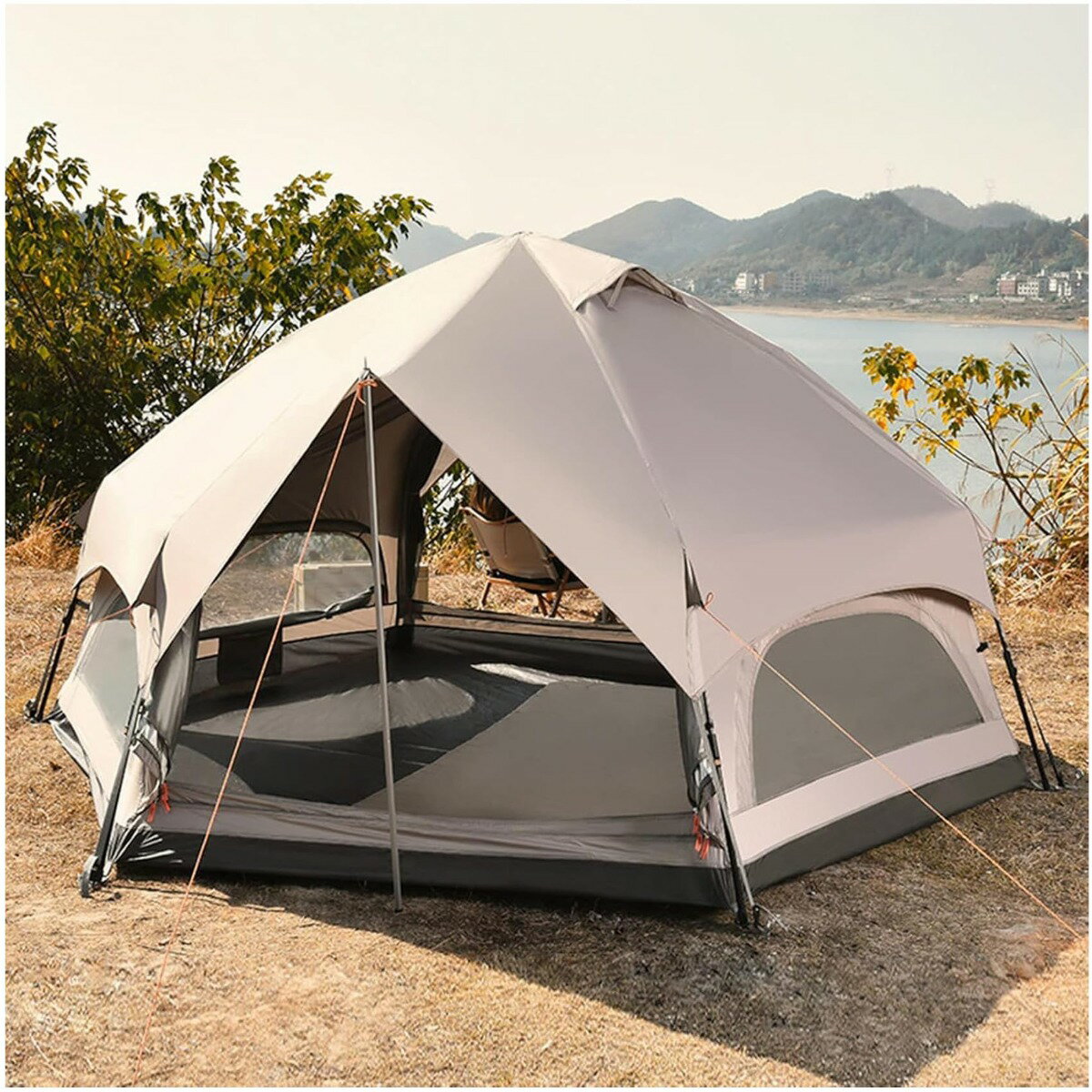 テント ワンタッチテント 6-8人用 防風防水キングキャンプ テントテント 折りたたみ式大型テント 家族..