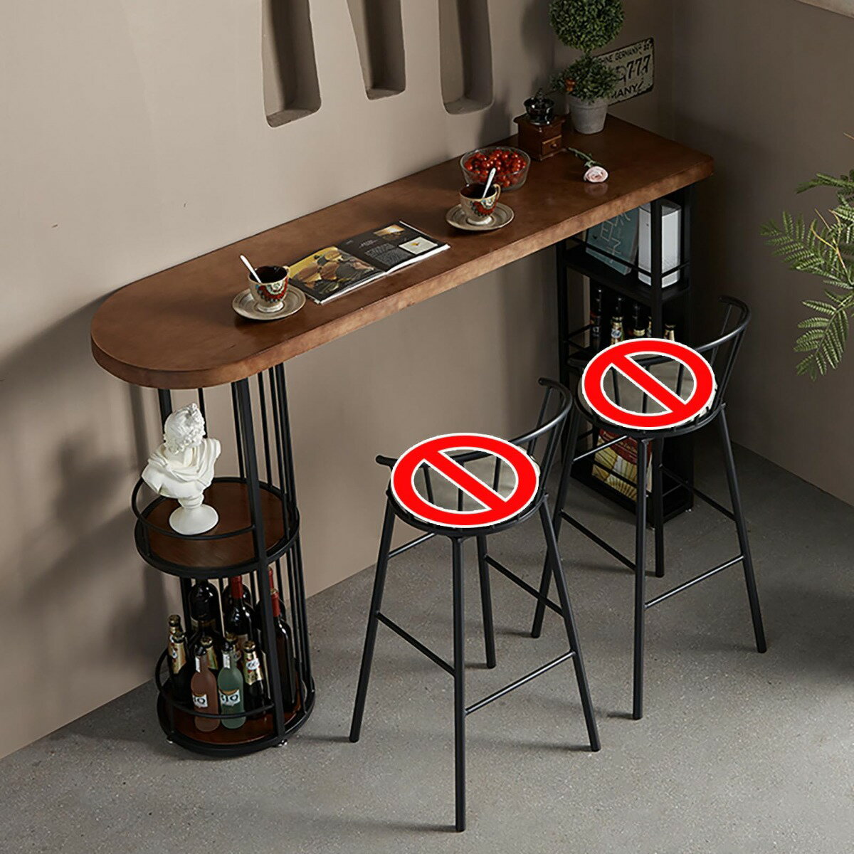 カウンターテーブル ハイテーブル カフェテーブル テーブル 木製 バーカウンター デスク パソコンデスク おしゃれ ハイテーブル バーテーブル ダイニングテーブル キッチン 組み立てが簡単（椅子は含まれていません） 160×45×106cm