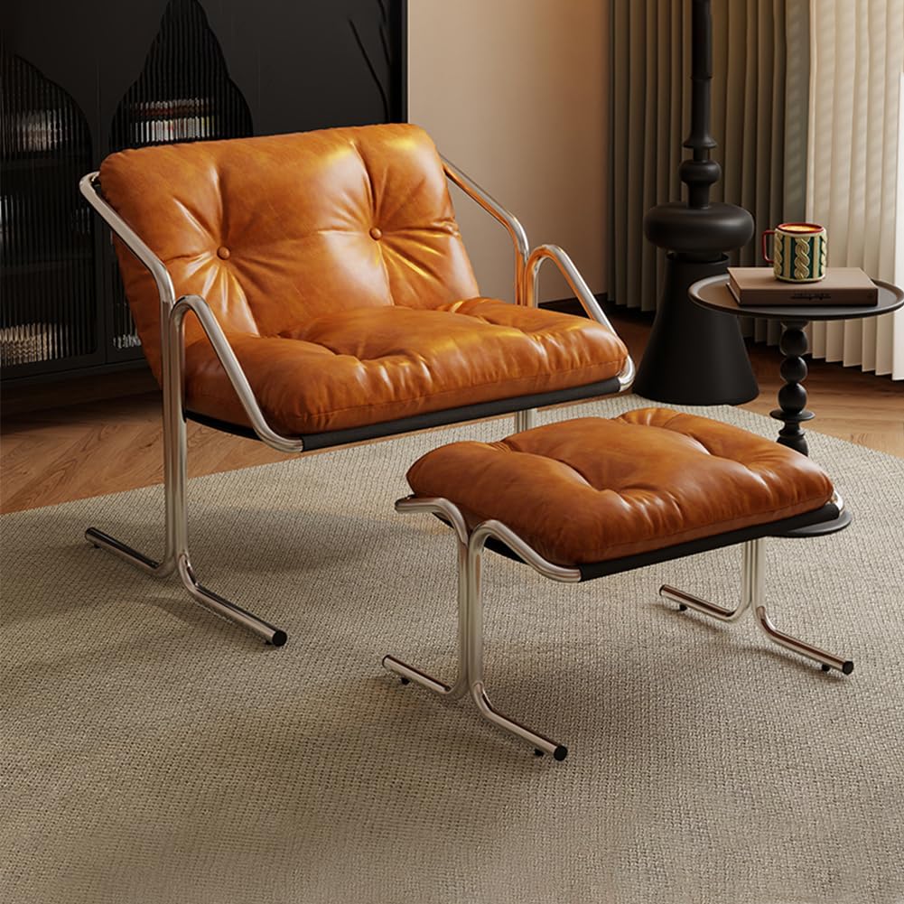 リクライニングチェア パーソナルチェア リラックスチェアPUレザー 1人掛けソファー 読書椅子バルコニーリラックス高耐荷重 水や汚れに強い 組み立てが簡単 客間 寝室 家庭用 耐荷重300kg通気性よい (ホワイト（足置き台付き）, 1人掛け(73cm×71cm×高さ74cm))