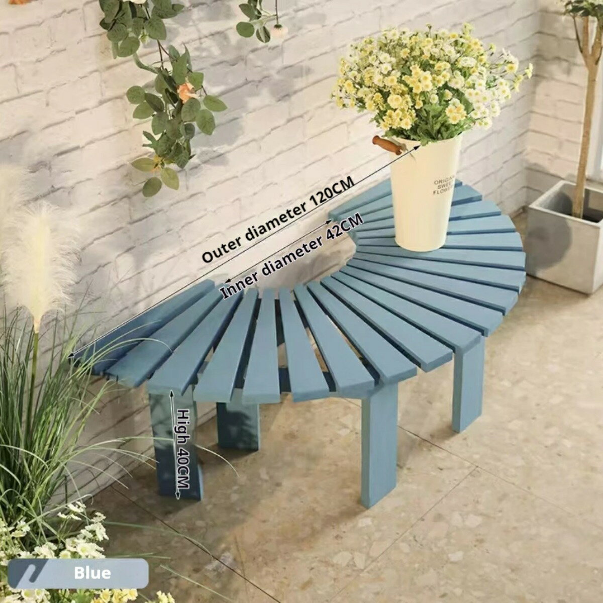 楽天市場】ベンチ（カラーブルー）（ガーデンファニチャー