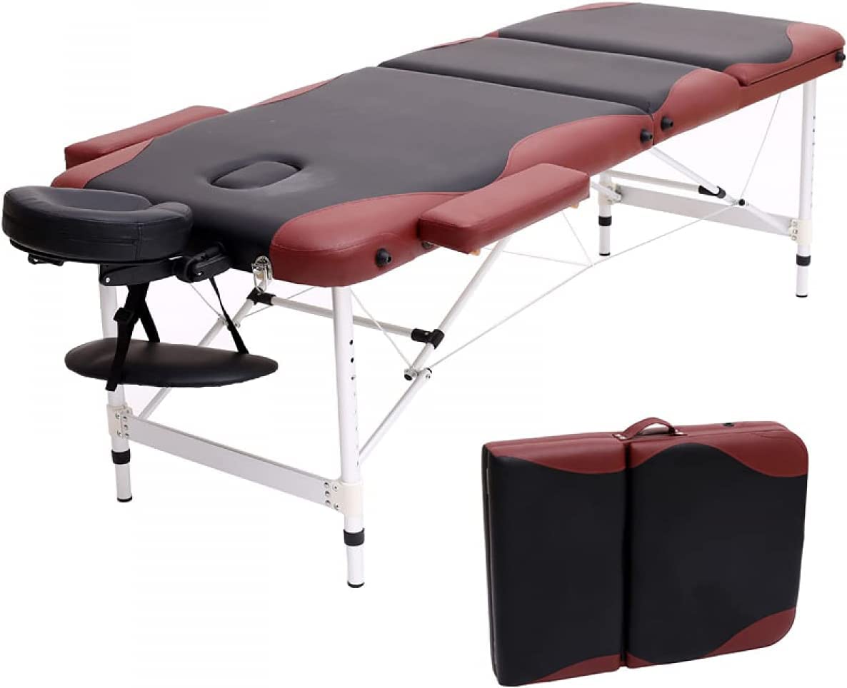 マッサージベッド エステベッド 折り畳み 式 ベッド，耐荷重性 800kgアルミニウム 製・有孔 軽量 マッ..