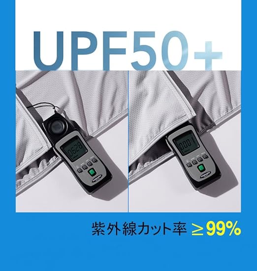 UMAYA-Select.TOKYOのラッシュガード ラッシュパーカー 夏服 UV カットパーカー 接触冷感 涼しい 軽量 通気性 無地 体型カバー 長袖 フード付き UPF50+ 夏用アウター 日焼け対策ウェア 薄手 快適着用 活動性 登山 サーフィン アウトドア｜アングル2
