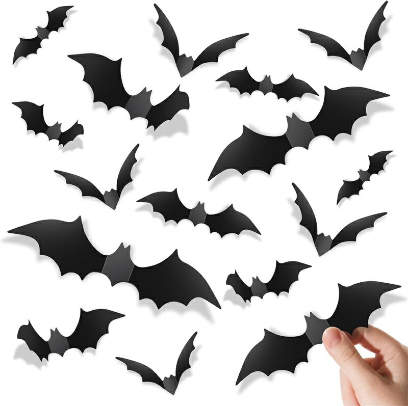 樂天商城 - コウモリ シール 飾り ハロウィン飾り パーティー用品 リアルな PVC 3D 黒 ホラー コウモリステッカー ゾクゾクする 家庭装飾 パーティー装飾 DIY 壁 窓 デザインシール 浴室 室内
