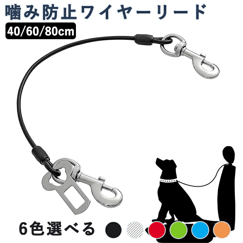 樂天商城 - リード 犬 噛み防止ワイヤーリード 犬用 耐咬ロック付き 錆びないステンレス製 犬用 シートベルト ステンレス 犬 リー ド 小型犬から大型犬まで対応 しつけ訓練用 単装着 飛び出し防止 カラビナで首輪 ハーネスに簡単装着 屋外係留用