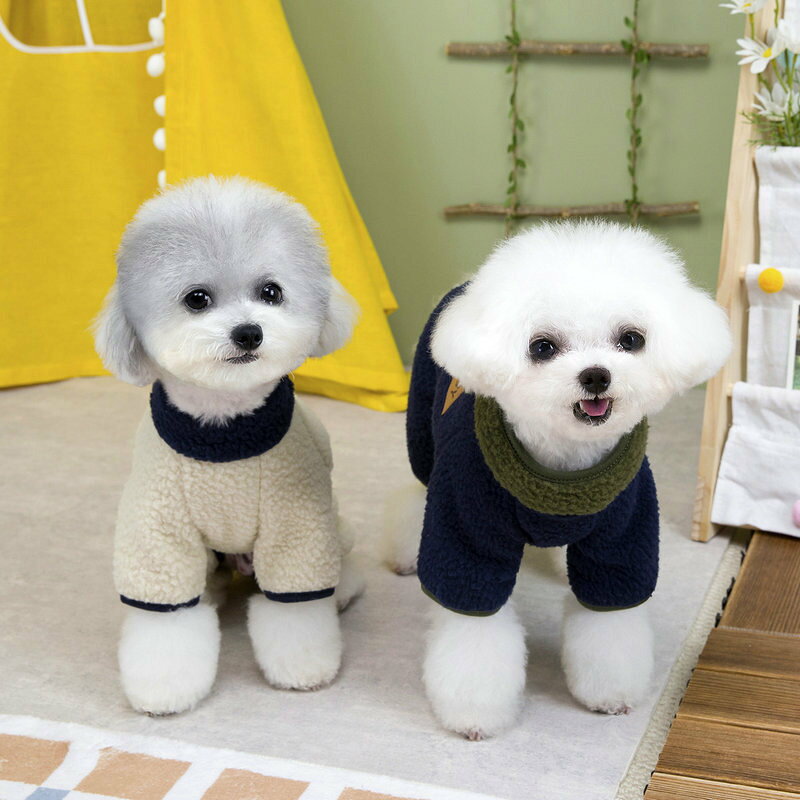 UMAYA-Select.TOKYOのかわいい 犬服 つなぎ ロンパース フリース 犬服 冬服 パーカー 四つの足 保温 防寒 部屋着 寝間着 ペット 抜け毛対策 コスチューム ドッグウエア コスプレ 犬猫服 変身服 小型犬 中型犬 お出掛けお散歩用に｜アングル2