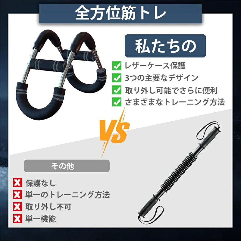 UMAYA-Select.TOKYOの多機能腕力トレーナー 筋トレ器具 アームバー 胸筋トレーニング器具 筋トレ器具自宅 エキスパンダー 運動器具 筋トレグッズ 大胸筋 腹筋 上腕二頭筋 広背筋 背筋 抵抗感調節可能｜アングル3
