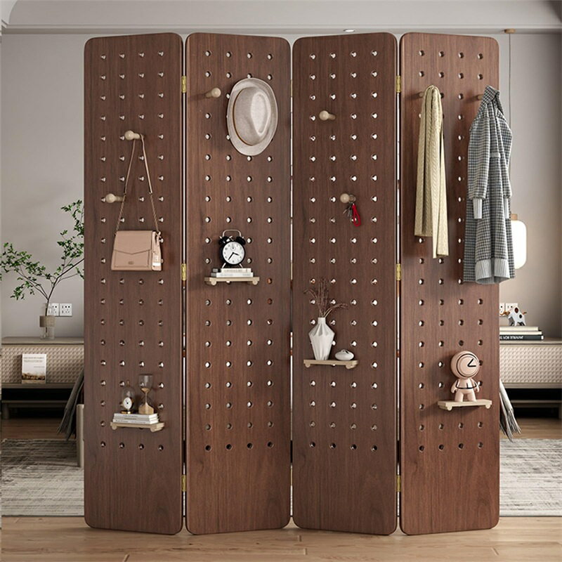 パーテーション 間仕切り 有孔ボード 折りたたみ 合板 4連 ついたて衝立 スクリーン 屏風 目隠し 小物..