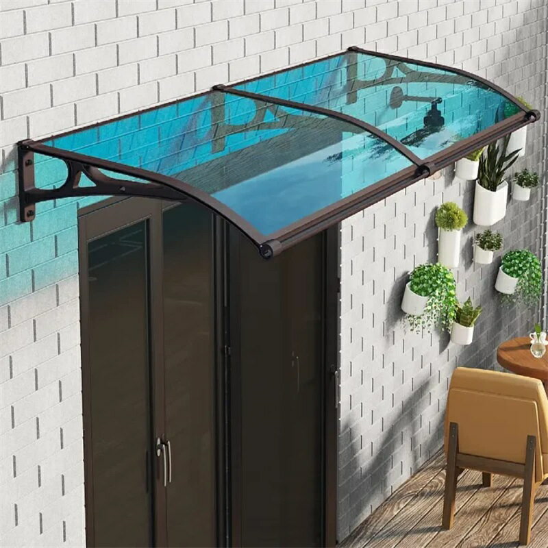 窓の日よけ、屋外パティオの窓のドアキャノピー窓の日よけ、外装の耐久性のあるドアの日よけ、ポリカーボネートの紫外線雨の日焼け防止中空シート 80x240cm