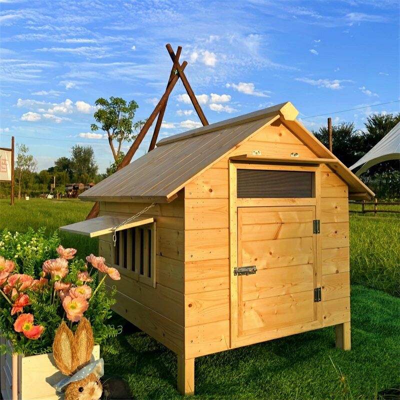 犬小屋 屋外 犬 猫 ケージ 屋外 キャビンスタイル ペットシェルター ペットハウス ドアと二重窓付き 小型 中型犬 猫 ウサギ用(Large)