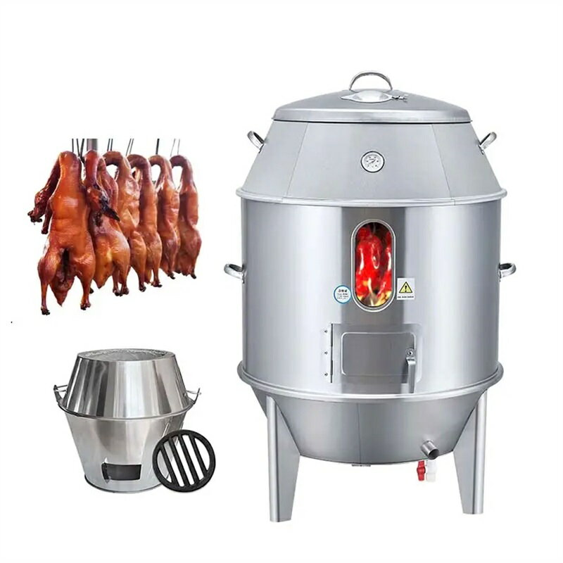 業務用ダックロースター、ステンレススチール製炭火ローストダックオーブン、温度計とのぞき窓付き、鶏..