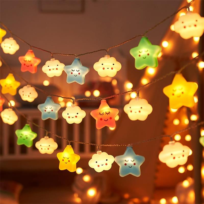 ストリングライト 星 装飾 飾り 電池式 雰囲気作り キラキラ かわいい 10M 80LED