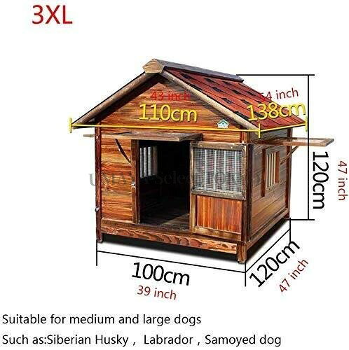 【人気商品！ポイント8倍~】犬小屋 犬クレートソリッドウッドドッグハウス屋外防雨...