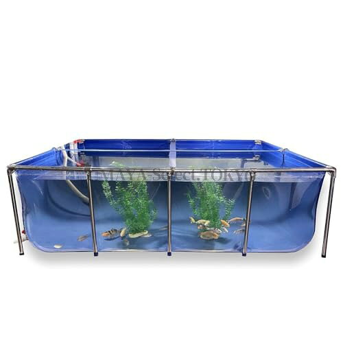 【ポイント2倍!7月限定!店舗の人気商品!】大型水槽 立体養魚池 水族館プール池 大型観賞魚水槽 透明 生簀養殖 鉄骨フレームが付いているポリ塩化ビニール 透明観賞板・排水弁付き キャンバス 紫外線/引裂きと耐寒 貯水、養魚、エビ、水耕植物用 インストールが簡単