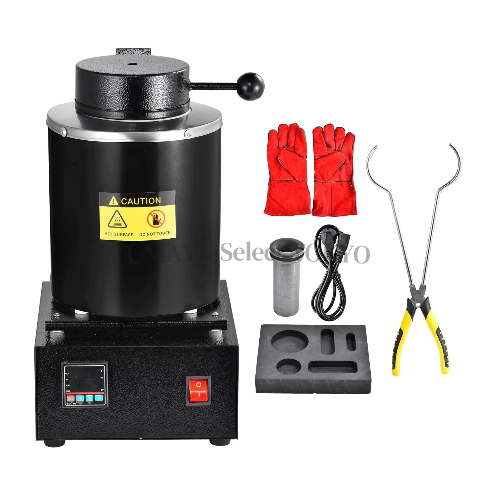 電気溶解炉 デジタル金属熔融炉 1500℃110V デジタル温度制御溶解炉 ジュエリー鋳造マシン 断熱カバー グラファイト坩堝 精錬ゴールドシルバースクラップ用 金銀融解用