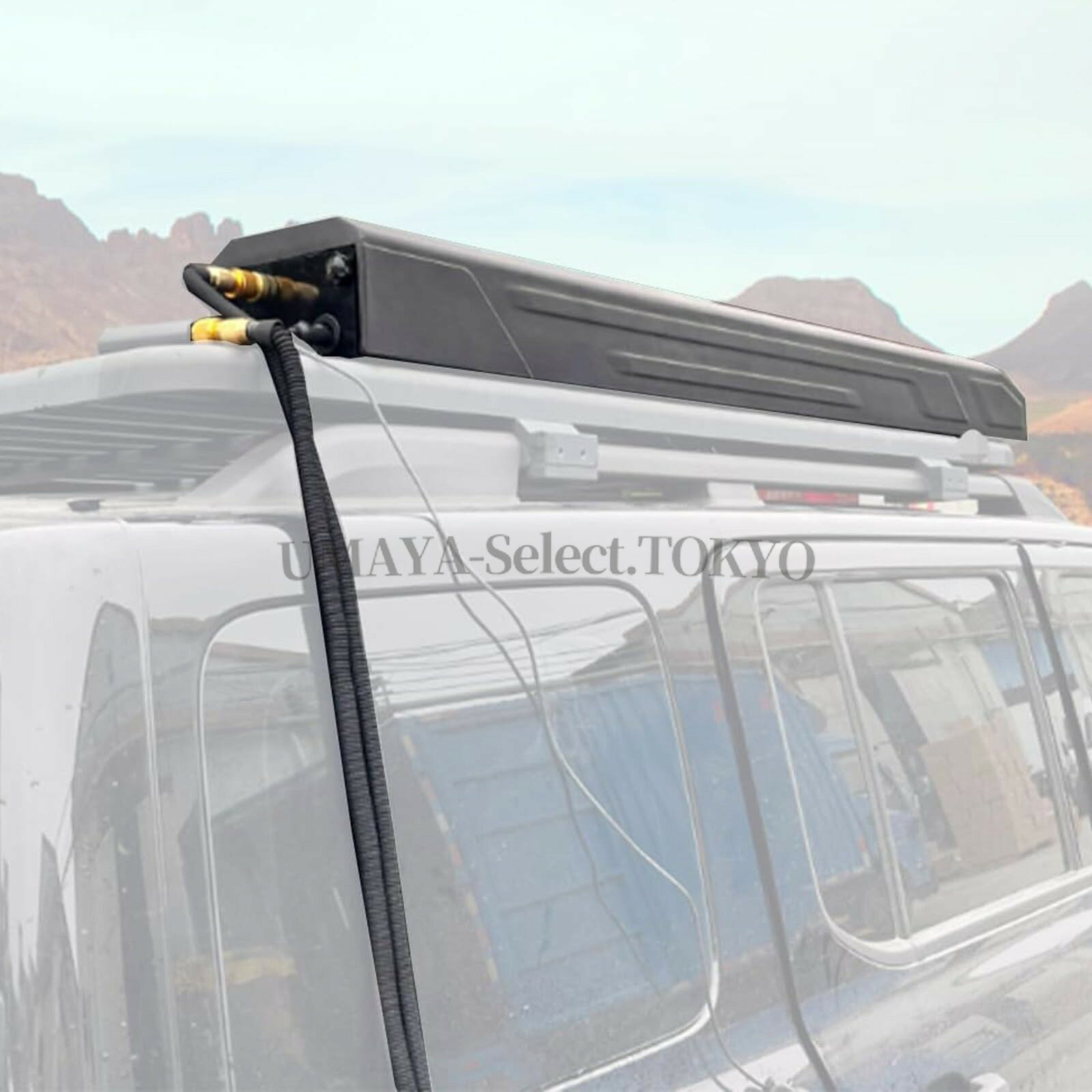 UMAYA-Select.TOKYOのルーフ加圧式水タンク 30L、自動運転パレードラゲッジラック用貯水タンク、キャンプシャワー、車両給水、アウトドアアクティビティに最適｜アングル2