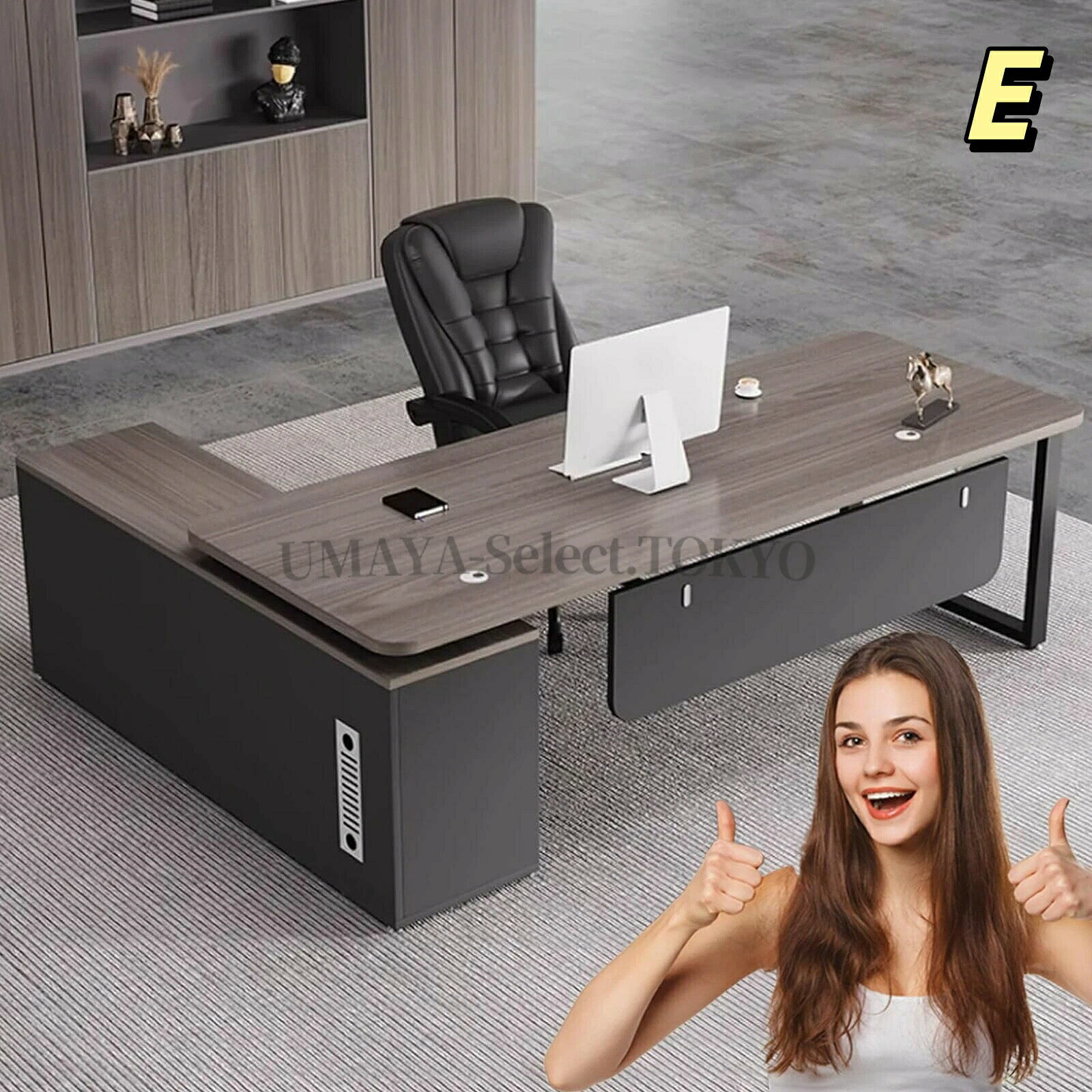 【商品名】社長デスク L字デスク パソコンデスク オフィスデスク 法人様向け エグゼクティブデスク バッフル付き 配線穴2つ 会議用テーブル ビジネス机 閉じた収納キャビネット付き 、左右切替サイドキャビネット、企業オフィス、書斎、社長室、会議室、重役室【価格】66244円【商品説明】【多機能収納設計】社長デスク 内蔵の収納キャビネットと、書類、事務用品、私物の整理整頓に役立ち、デスクを清潔に保ちます。隠し配線穴によりケーブルをすっきりと整理整頓でき、乱雑さを解消します。プロフェッショナルで整頓された作業環境を維持することは、効率性を向上させるだけでなく、訪問したクライアントに好印象を与えます。【広々としたデスクトップ、快適な操作性】社長机 デスクトップは幅と長さが広く、コンピューター、書類、書籍、装飾品などを収納でき、マルチタスクのニーズに応えます。広い表面積は、書き込み、コンピューターの使用、オフィス機器の収納など、整理されたワークスペースを確保します。快適で快適な作業環境を楽しみながら、効率的な作業を可能にします。【高品質素材】社長テーブル デスクトップは高品質で環境に優しい木材で作られており、耐摩耗性と耐傷性に優れた表面と優れた耐圧性を備え、耐久性に優れています。高品質の金属ブラケットにより、全体的な耐荷重能力が強くなり、安定性が抜群です。毎日の使用でも、大型オフィス機器の長期保管でも、安定性を保ち、信頼性の高いサービスを提供します。【快適さと効率性を追求し【商品名】社長デスク L字デスク パソコンデスク オフィスデスク 法人様向け エグゼクティブデスク バッフル付き 配線穴2つ 会議用テーブル ビジネス机 閉じた収納キャビネット付き 、左右切替サイドキャビネット、企業オフィス、書斎、社長室、会議室、重役室【価格】66244円【商品説明】【多機能収納設計】社長デスク 内蔵の収納キャビネットと、書類、事務用品、私物の整理整頓に役立ち、デスクを清潔に保ちます。隠し配線穴によりケーブルをすっきりと整理整頓でき、乱雑さを解消します。プロフェッショナルで整頓された作業環境を維持することは、効率性を向上させるだけでなく、訪問したクライアントに好印象を与えます。【広々としたデスクトップ、快適な操作性】社長机 デスクトップは幅と長さが広く、コンピューター、書類、書籍、装飾品などを収納でき、マルチタスクのニーズに応えます。広い表面積は、書き込み、コンピューターの使用、オフィス機器の収納など、整理されたワークスペースを確保します。快適で快適な作業環境を楽しみながら、効率的な作業を可能にします。【高品質素材】社長テーブル デスクトップは高品質で環境に優しい木材で作られており、耐摩耗性と耐傷性に優れた表面と優れた耐圧性を備え、耐久性に優れています。高品質の金属ブラケットにより、全体的な耐荷重能力が強くなり、安定性が抜群です。毎日の使用でも、大型オフィス機器の長期保管でも、安定性を保ち、信頼性の高いサービスを提供します。【快適さと効率性を追求し