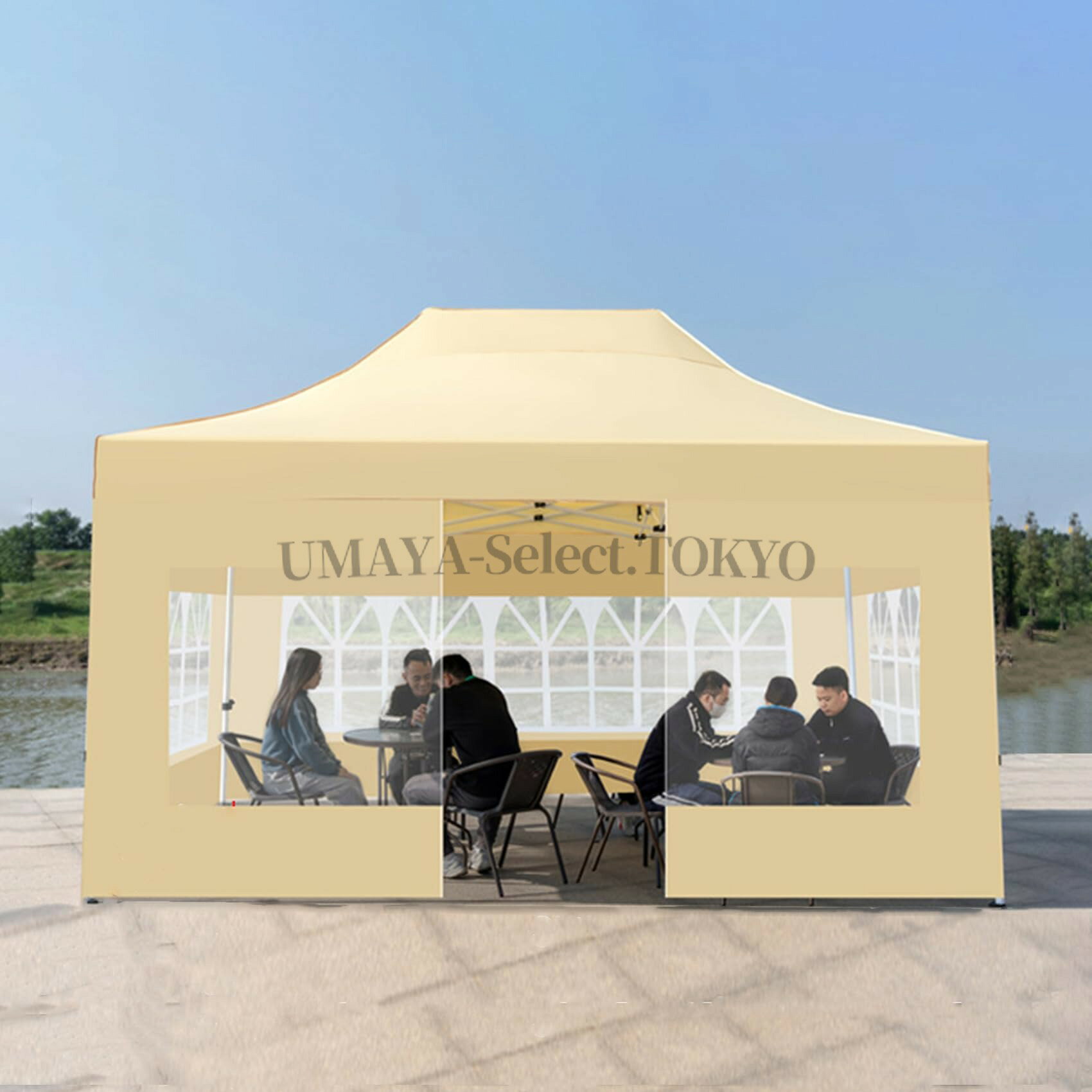 【商品名】タープテント 大型 イベントテント ワンタッチタープ テント 特大タープ 横幕4枚付き 日除け UVカット 耐水 組立て簡単 3段高さ階調節 イベント 運動会 出店 特大 業務用 防災 折り畳み 屋台【価格】107612円【商品説明】【取り外し可能なカーテン】タープテントは4つのサイドカーテンが付いており、オールシーズン使用でき、取り付けも簡単です。暑い時期には、サイドカーテンは使用しなくても構いません。寒い天候では、サイドカーテンを設置することで風や雨を効果的に遮断し、テント内を暖かく保つことができます。突然の雨でも濡れる心配はありません。【日差しと雨よけ】テントの防水シートは1200Dオックスフォード布で作られており、耐摩耗性と耐裂性があり、頑丈で耐久性があるだけでなく、紫外線カットと日焼け防止機能も備えています。【強力な耐荷重】ワンタッチタープ テントの厚手スチールパイプの厚さは3.3cmで、最大400kgの荷重に耐えることができます。高いところから落下しても鋼管は変形せず無傷のままです。【3段階高さ調節】ワンタッチ テント 3段階の高さ調節（1.9m/2m/2.1m）があり、自動調整ボタンも搭載しているので、簡単に高さを調節できます。【適用シナリオ】イベントテントキャンプ、スポーツゲーム、大規模イベント、プロモーション、公園パーティー、バーベキュー、屋台、フリーマーケット、ビーチなどで簡単に使用できます。便【商品名】タープテント 大型 イベントテント ワンタッチタープ テント 特大タープ 横幕4枚付き 日除け UVカット 耐水 組立て簡単 3段高さ階調節 イベント 運動会 出店 特大 業務用 防災 折り畳み 屋台【価格】107612円【商品説明】【取り外し可能なカーテン】タープテントは4つのサイドカーテンが付いており、オールシーズン使用でき、取り付けも簡単です。暑い時期には、サイドカーテンは使用しなくても構いません。寒い天候では、サイドカーテンを設置することで風や雨を効果的に遮断し、テント内を暖かく保つことができます。突然の雨でも濡れる心配はありません。【日差しと雨よけ】テントの防水シートは1200Dオックスフォード布で作られており、耐摩耗性と耐裂性があり、頑丈で耐久性があるだけでなく、紫外線カットと日焼け防止機能も備えています。【強力な耐荷重】ワンタッチタープ テントの厚手スチールパイプの厚さは3.3cmで、最大400kgの荷重に耐えることができます。高いところから落下しても鋼管は変形せず無傷のままです。【3段階高さ調節】ワンタッチ テント 3段階の高さ調節（1.9m/2m/2.1m）があり、自動調整ボタンも搭載しているので、簡単に高さを調節できます。【適用シナリオ】イベントテントキャンプ、スポーツゲーム、大規模イベント、プロモーション、公園パーティー、バーベキュー、屋台、フリーマーケット、ビーチなどで簡単に使用できます。便