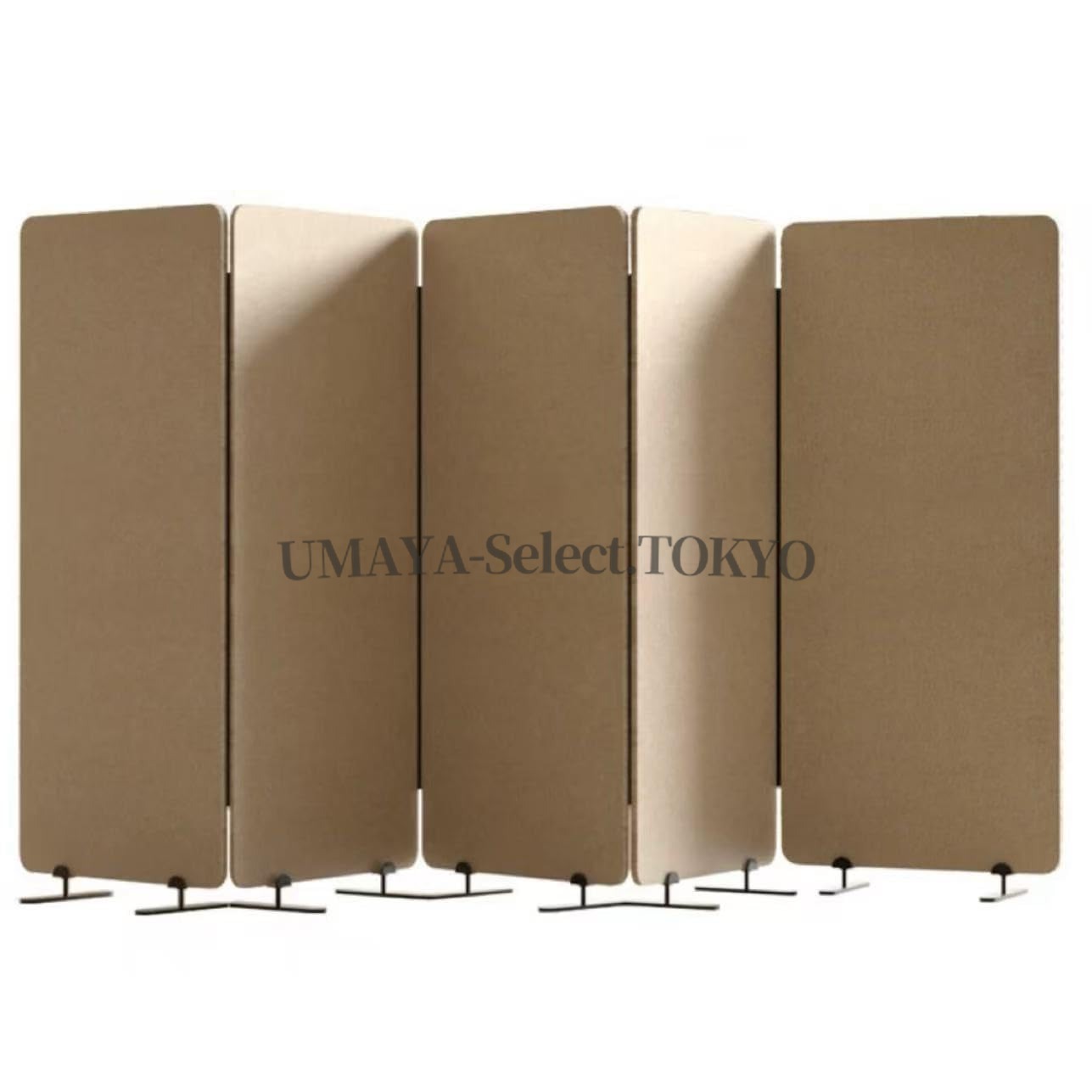 乐天商城 - 新品 間仕切り パーテーション 5連 高さ180cm 幅400cm 吸音 防音 折りたたみ 可変形状 安定ベース 倒れにくい 衝立 ついたて 目隠し オフィス リビング 部屋 仕切り 北欧風 おしゃれ 省スペース 家庭用 業務用 プロ仕様 大型 パネル