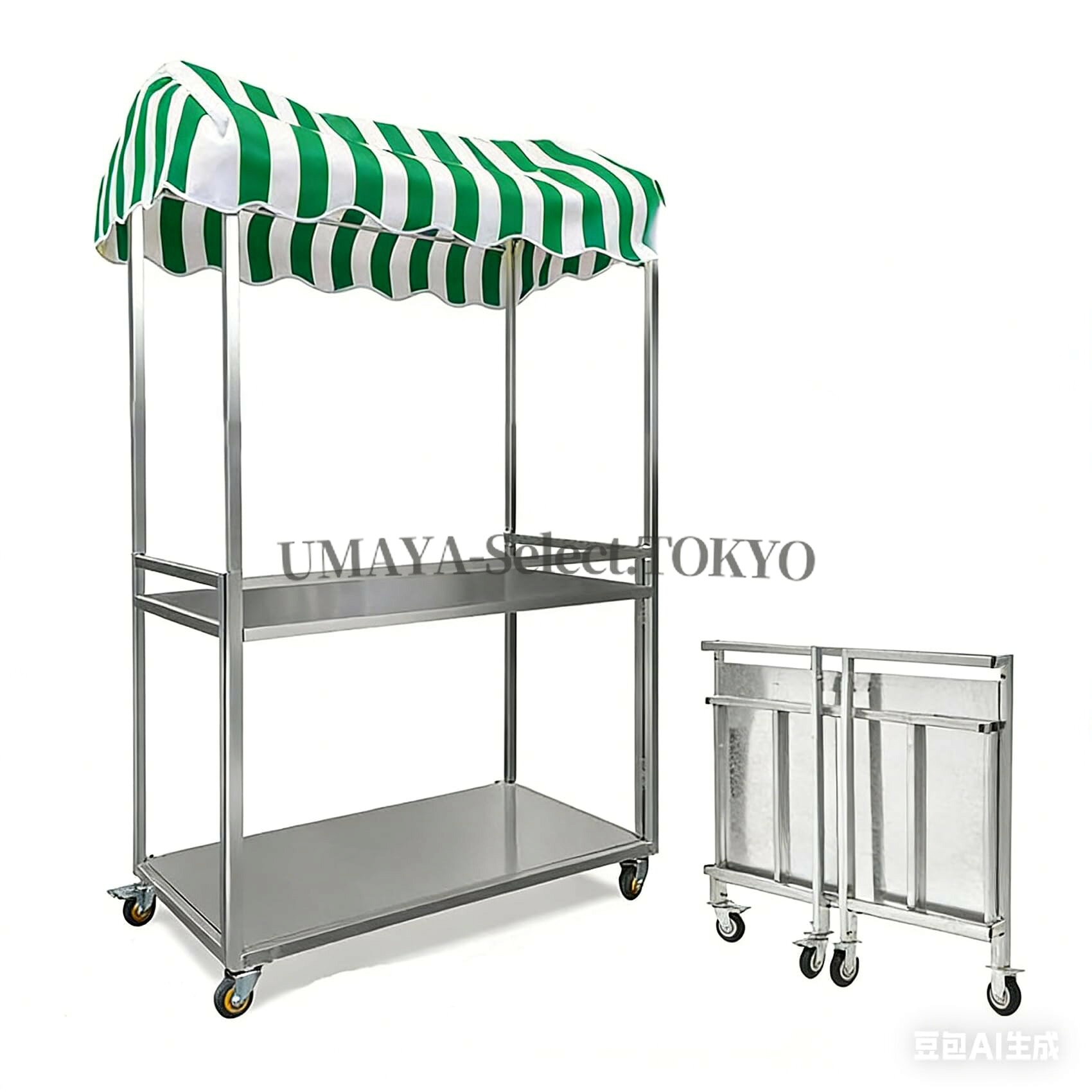 メーカー希望小売価格はメーカーカタログに基づいて掲載しています【商品名】屋台ブース 折りたたみ式 移動式屋台 販売ブース キャスター付き 展示会 屋外 仮設セット 仮設店舗 多機能 カート コンパクト 大容量収納 マルシェ 移動販売 軽量 フードカート スタンド 出店 イベント 緑 60*120*190cm【価格】37749円【商品説明】サイズ:60*120*190cm商品の重量:2.2 ポンド? 【折りたたみ式デザインで移動販売に最適】軽量な折りたたみ式デザインなので、持ち運びや移動が非常に便利。移動販売、屋台出店、イベントブースなど多様なシーンで、簡単に設営撤収が可能で、マルシェや屋外イベント向きです。? 【金属製素材で高耐久性高耐荷重性】亜鉛メッキ鉄パイプとステンレススチール天板で構成され、完全溶接ジョイントにより高い耐久性を実現。最大100kg の耐荷重に対応し、食品や小物など多様な商品を安定して陳列販売できます。? 【ロック可能なキャスターで移動固定が容易】4 つの滑らかなキャスターを搭載し、自由にロック / 解除ができます。様々な路面に適応し、移動時はスムーズに、設営時はしっかりと固定できるため使い勝手が抜群です。? 【アーチ型天蓋で日焼け防止防水性に優れ】アーチ型の天蓋は日焼け防止効果が高く、耐久性にも優れています。加えて水溜まりしにくいデザインなので、雨天時でも安心して屋台運営が可能です。? 【多機能用途で幅広く活用可能】小売店、アイスクリーム販売、軽食販売、飲料販売など多様な販売形態に対応。展示会ブー【商品名】屋台ブース 折りたたみ式 移動式屋台 販売ブース キャスター付き 展示会 屋外 仮設セット 仮設店舗 多機能 カート コンパクト 大容量収納 マルシェ 移動販売 軽量 フードカート スタンド 出店 イベント 緑 60*120*190cm【価格】37749円【商品説明】サイズ:60*120*190cm商品の重量:2.2 ポンド? 【折りたたみ式デザインで移動販売に最適】軽量な折りたたみ式デザインなので、持ち運びや移動が非常に便利。移動販売、屋台出店、イベントブースなど多様なシーンで、簡単に設営撤収が可能で、マルシェや屋外イベント向きです。? 【金属製素材で高耐久性高耐荷重性】亜鉛メッキ鉄パイプとステンレススチール天板で構成され、完全溶接ジョイントにより高い耐久性を実現。最大100kg の耐荷重に対応し、食品や小物など多様な商品を安定して陳列販売できます。? 【ロック可能なキャスターで移動固定が容易】4 つの滑らかなキャスターを搭載し、自由にロック / 解除ができます。様々な路面に適応し、移動時はスムーズに、設営時はしっかりと固定できるため使い勝手が抜群です。? 【アーチ型天蓋で日焼け防止防水性に優れ】アーチ型の天蓋は日焼け防止効果が高く、耐久性にも優れています。加えて水溜まりしにくいデザインなので、雨天時でも安心して屋台運営が可能です。? 【多機能用途で幅広く活用可能】小売店、アイスクリーム販売、軽食販売、飲料販売など多様な販売形態に対応。展示会ブー