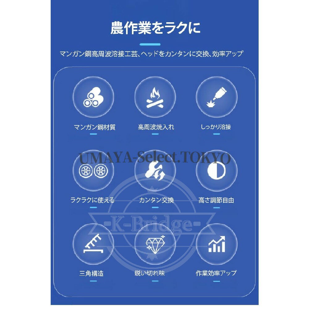 マンガン鋼製 三角ホー 3in1耕運機 プロ仕様 多機能 土寄せ 草取り 溝掘り 省力化 ...
