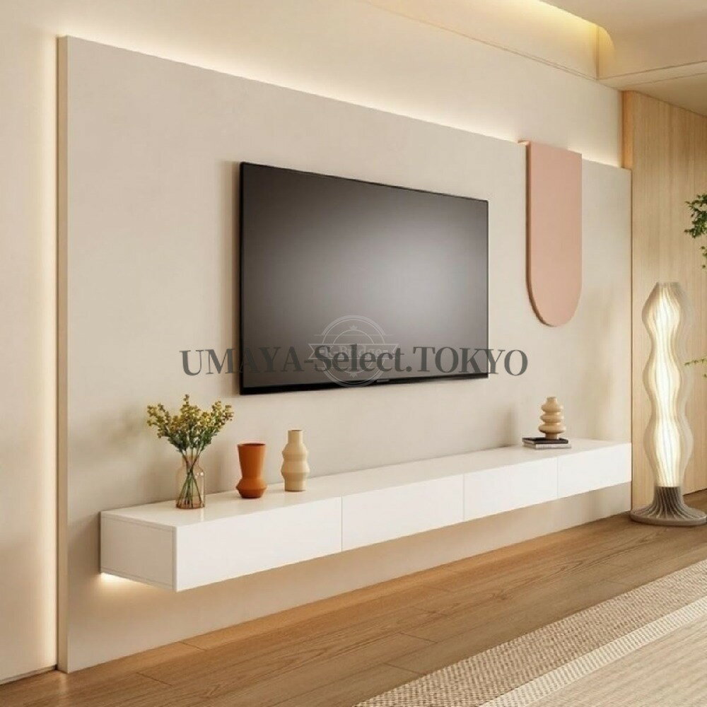 壁掛け式テレビキャビネット 140cm 2ドア フローティングテレビ台 リビング収納 ユ...