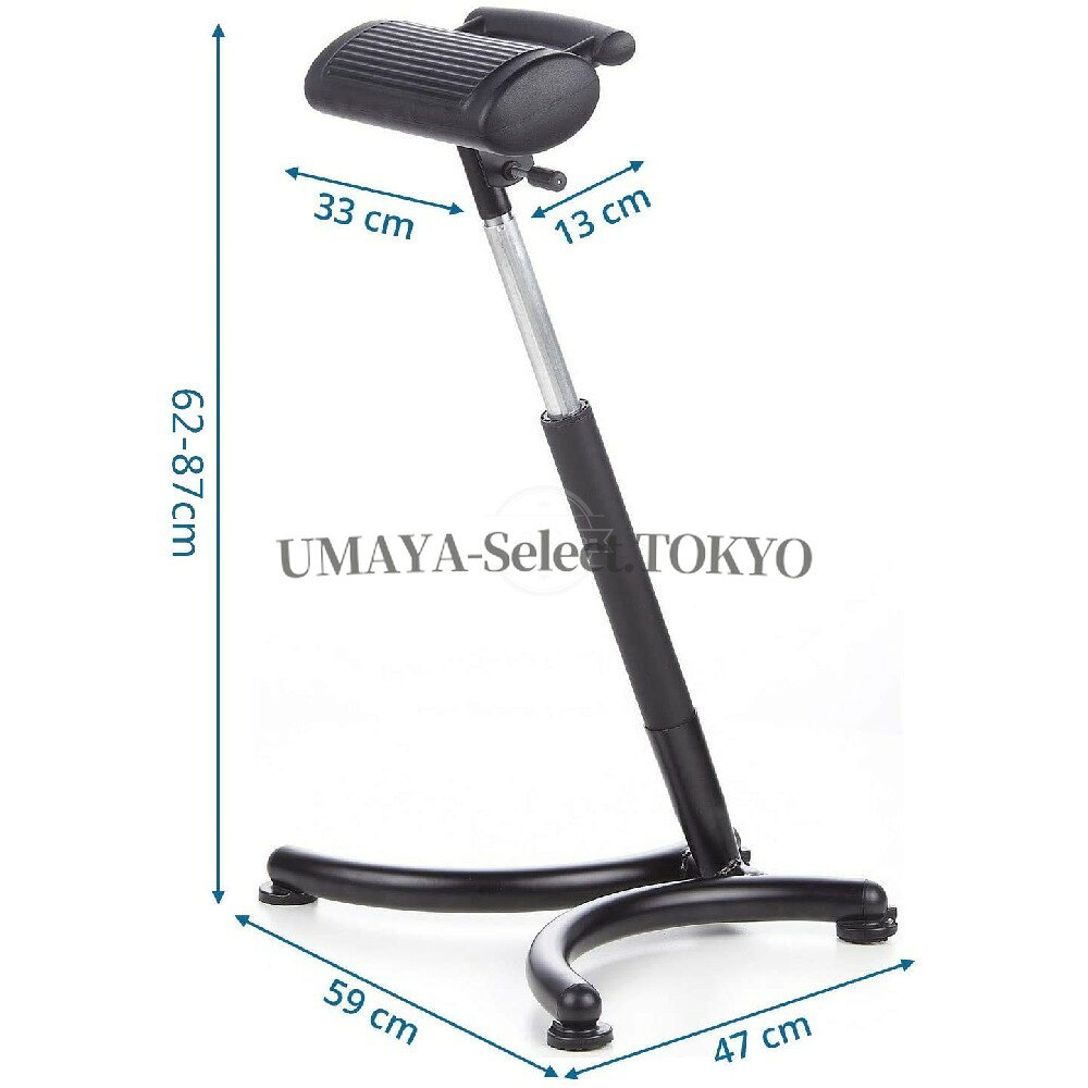 昇降式 人間工学デザイン スタンディングデスクチェア 62cmから87cm 高さ調節可能 背中腰の痛み 座り姿勢 緊張緩和 滑り止めパッド ダイナミックシーティング オフィス 在宅ワーク 長時間作業 健康椅子 プロ仕様 省スペース スタンディングデスク対 [2]