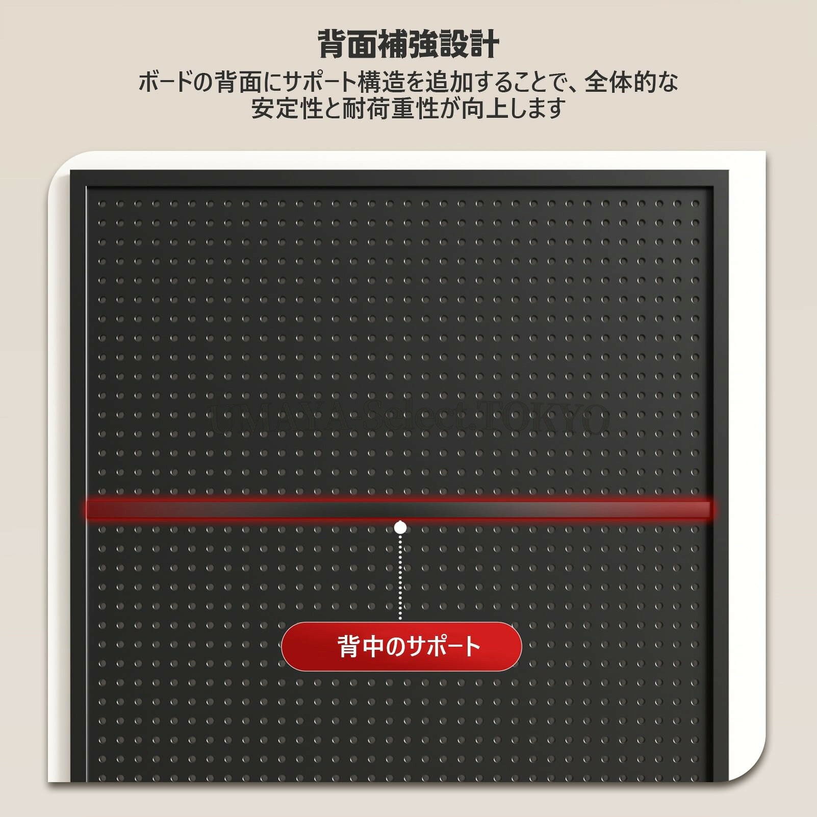 業務用 高耐荷重 有孔ボード パンチングボード 工具収納 ツールラック 厚さ2cm 高強度 冷間圧延鋼 壁掛け フック付き 配線整理 DIY 作業台 ガレージ 工場 ワークショップ プロ仕様 収納システム 頑丈 80x60cm 省スペース [3]