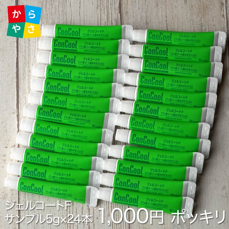 【1000円ポッキリ 送料別】ウエルテック ジェルコートF の サンプル5g × 24本 の お試し セット 歯周病 予防 フッ素配合 歯磨き ジェル ハミガキ フッ素 歯磨き Weltec ConCool 歯磨き粉 歯みがき 予防 歯科 メール便で発送