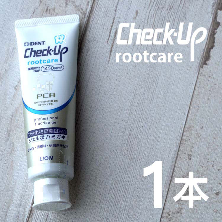 【最大300円オフクーポン発行中】フッ素 歯磨き 1450ppm ライオン デント チェックアップ ルートケア 90g 1本 根面（象牙質）が露出したお客様のう蝕予防に 高濃度 ジェルタイプ rootcare はみがき ジェル フッ素 DENT Check-Up 歯磨き 歯みがき