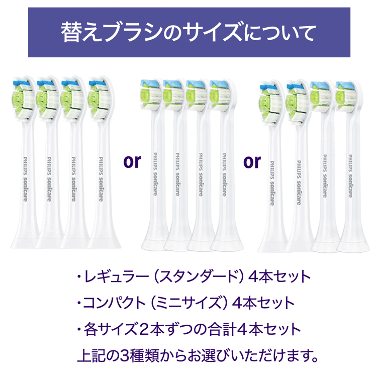 ソニッケアー 替えブラシ 純正 正規品 ホワイトプラス 旧 ダイヤモンドクリーン 4本 セット HX6061/25 HX6071/25 音波 電動 純正 スタンダード レギュラー ミニ コンパクト sonicare philips フィリップス ソニックケア 送料無料