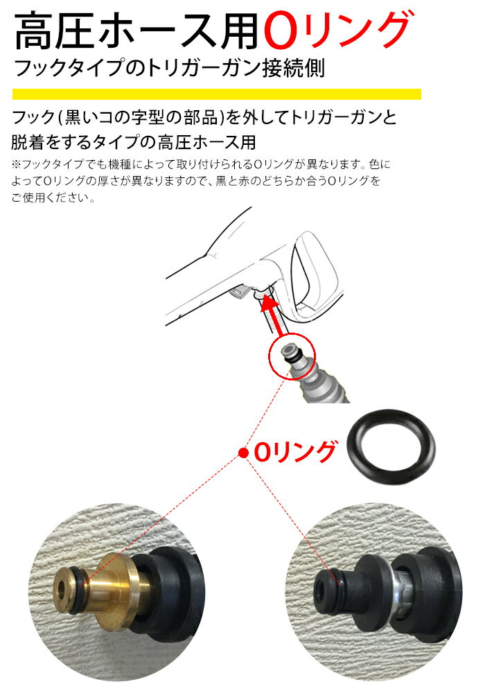 高圧洗浄機 交換用部品 フックタイプの高圧ホース用 Oリング《トリガーガン側用》(15個までメール便対応可能) 品番：6.362-498.0（ケルヒャー KARCHER 家庭用 高圧 洗浄機 洗浄器 部品 パーツ 28801540)