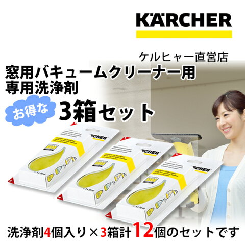 【送料無料】 窓用バキュームクリーナー専用洗浄剤 3箱セット（ケルヒャー KARCHER 家庭用 バキューム クリーナー 窓用 掃除機 結露 スクイジー 窓用クリーナー 掃除 そうじ機 WV50 WV1)